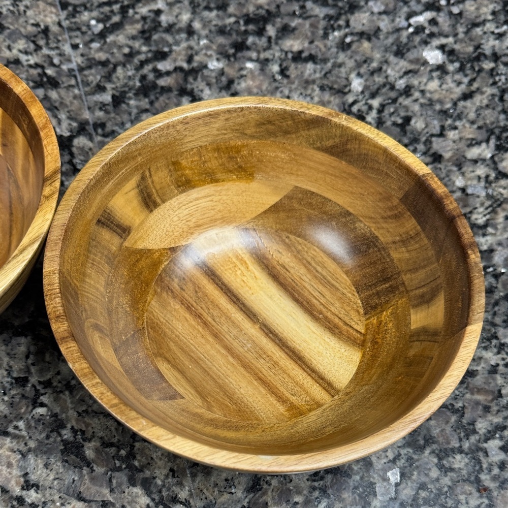 Rustic Farmhouse Wooden Bowl Set - Rich Brown - Picture 5 of 12